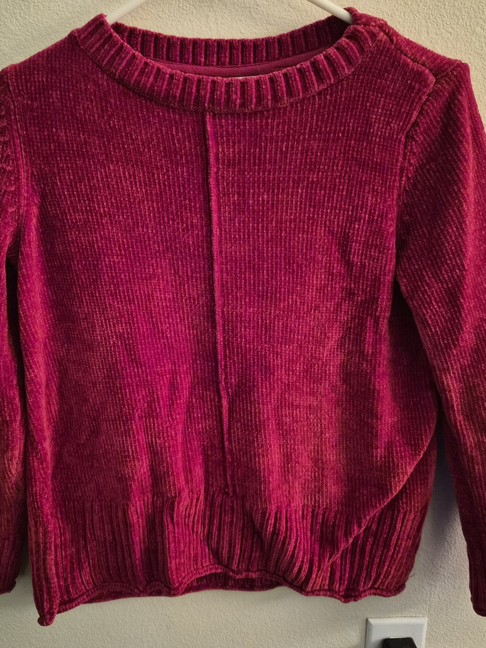 Style & Co. Plush Chenille Crewneck Sweater - Fuchsia